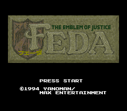 Feda - The Emblem of Justice (Japan) (Beta) Title Screen